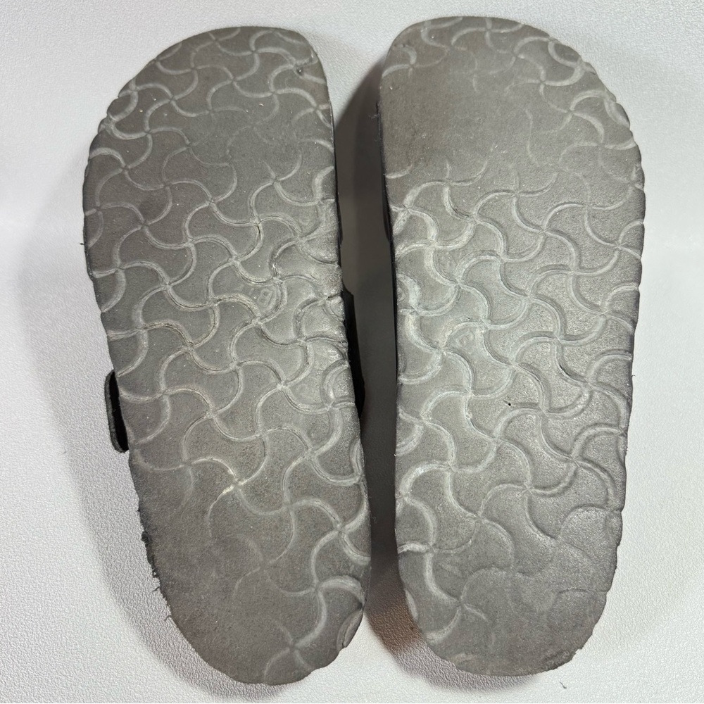 Birkenstock Arizona Black Leather Big Buckle Slide Sandals - Picture 14 of 14